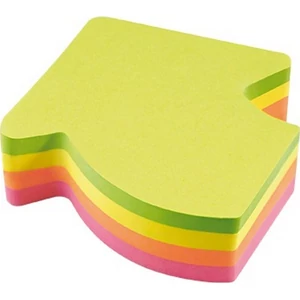 Öntapadós jegyzettömb Info Notes 70x70 mm 200 lapos neon vegyes színek görbe nyíl