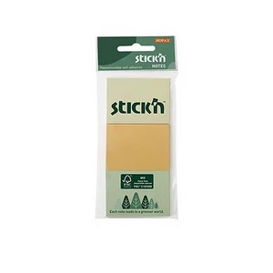 Öntapadós jegyzettömb Stick N 38x51 mm, 3x100 lap, pasztell színek