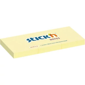 Öntapadós jegyzettömb Stick N 38x51 mm, 3x100 lap, pasztellsárga