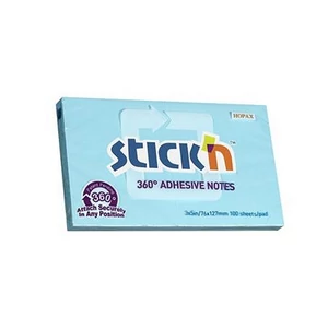 Öntapadós jegyzettömb Stick N 76x127 mm, 100 lap, 360, kék