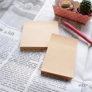 Öntapadós jegyzettömb Stick N 76x51 mm, 100 lap, Kraft Notes, barna