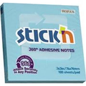 Öntapadós jegyzettömb Stick N 76x76 mm, 100 lap, 360, kék
