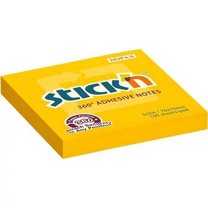 Öntapadós jegyzettömb Stick N 76x76 mm, 100 lap, 360, narancs