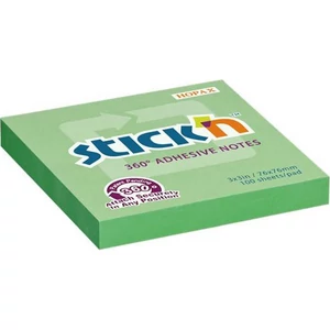 Öntapadós jegyzettömb Stick N 76x76 mm, 100 lap, 360, zöld