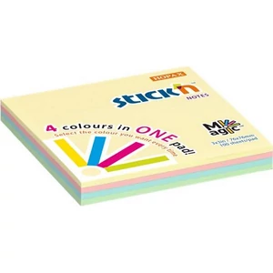 Öntapadós jegyzettömb Stick N 76x76 mm, 100 lap, Magic Pad pasztell színek
