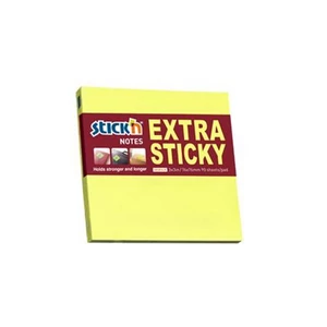 Öntapadós jegyzettömb Stick N 76x76mm, 90lap, Extra Sticky, neon sárga
