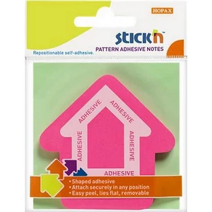 Öntapadós jegyzettömb Stick N nyíl alakú, 70x70 mm, 50 lap, magenta