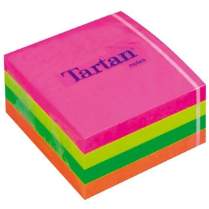 Öntapadós jegyzettömb Tartan 76x76mm, 400 lap,neon színek LPT7676CN