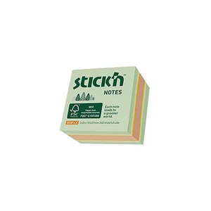 Öntapadós kockatömb Stick N 51x51mm,240 lap,erdő színei pasztell mix