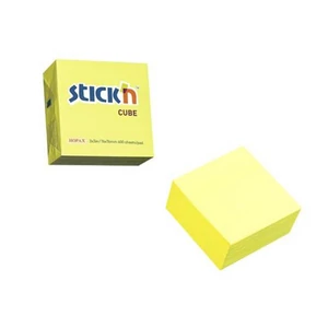 Öntapadós kockatömb Stick N 76x76mm, 400 lap, neonsárga