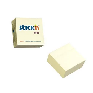 Öntapadós kockatömb Stick N 76x76mm, 400 lap, pasztellsárga