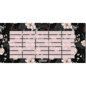Órarend Ars Una 24'' Flowery black (5374) Öntapadós füzetcímke 3ívx6db
