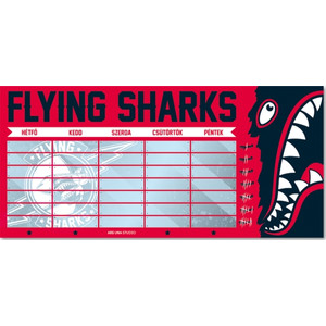 Órarend Ars Una kétoldalas 20 Flying Shark-cápa 50490011 prémium minőség