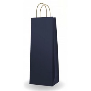 Ajándéktasak sodrott füles Ajándéktasak, italtasak 14x39x8cm, kék