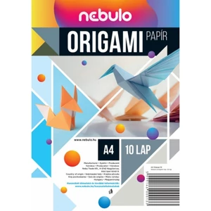 Origami lapok A4 10 lap/csom vegyes színek Nebulo 10 lap 80g