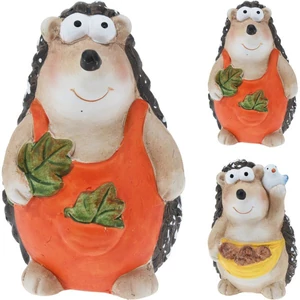 Őszi kerámai dekor figura porcelán ruhás süni : 7,4x7,3x11cm kpm25