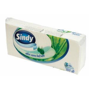 Papír zsebkendő 3rétegű 100db Sindy aloe vera 