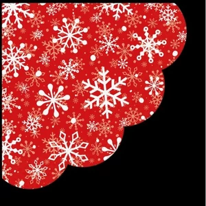 Szalvéta dia 32cm Christrmas Snowflakes light red papírszalvéta 33x33cm,20db-os