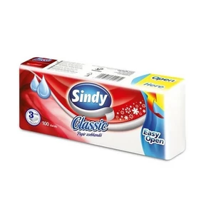 Papírzsebkendő 3 rétegű 100 db/csomag Sindy Classic
