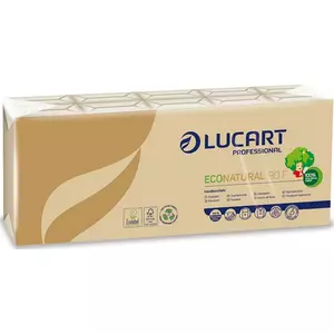 Papírzsebkendő 4 rétegű LUCART 10x9 db barna