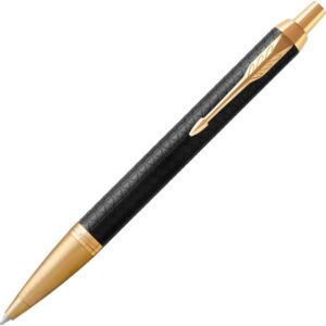 Parker IM golyóstoll Premium Premium fekete cizellált tolltest arany klipszes-nyomógombos toll