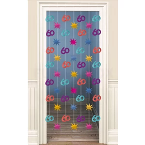 Party ajtó dekor 60 60.születésnapra, 90x198cm csillag és 60-as szám formák