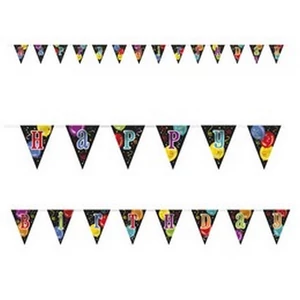 Party banner zászlófüzér 430cm Happy Birthday feliratos Banner Zászlófűzér Boldog Szülinapot felirattal