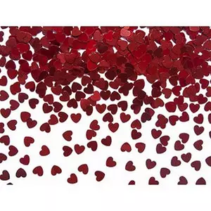 Party dekor konfetti szív forma, piros 5mm, 30g