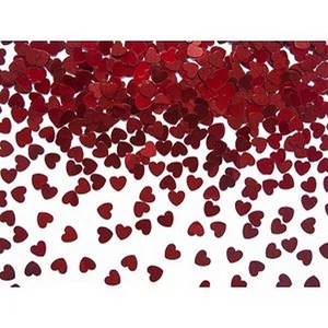 Party konfetti dekor szív forma, piros 5mm, 30g