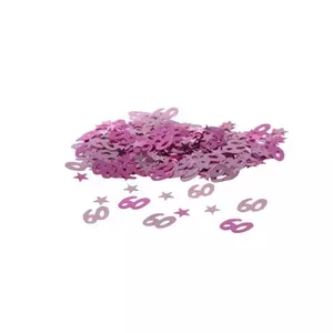 Party dekor konfetti metál pink, 60-as 14g