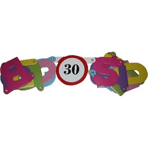 Party banner dekor Boldog 30. Születésnapot felirat