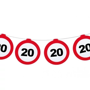 Party dekoráció születésnapra fali dekor, behajtani tilos tábla 20-as