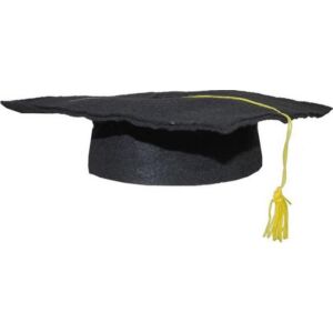 Party Diplomaosztós kalap fekete műanyag és műszál Gyerek méretben , Ballagási kellék