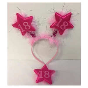 Party fejdísz évszámos pink kitűző+fejdísz, 18-as szám [5997446746577]