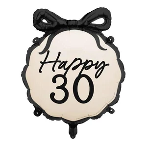 Party fólia lufi 30. évszámos masnis 45cm Happy  felirattal