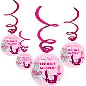 Party függő Lánybúcsúra Nemsokára Férjhez Megyek! feliratos parti függő Rózsaszín (6db/csomag)