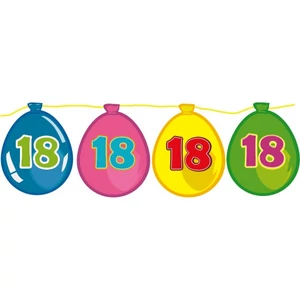 Party banner szülinapra 18. évszámos lufis fűzér, 6m