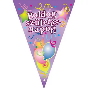 Party banner zászló Boldog Születésnapot, lila szín