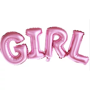 Partylufi fólia 74x33cm Girl felirat, pink színű