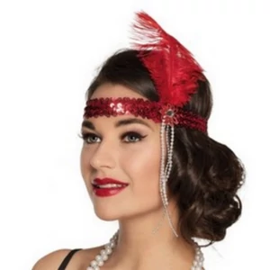 Party kiegészítő Gatsby piros fejdísz