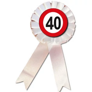 Party Party kitűző évszámos rozettás behajtani tilos 40.szülinapra