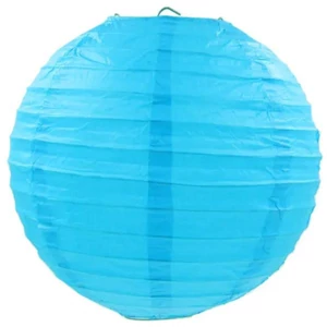 Party lampion dekor rizslámpa gömb világos kék 30 cm
