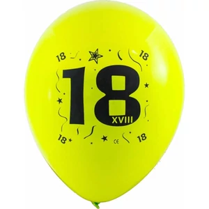 Party Lufi évszámos 18-as, 10db/csomag, vegyes színekben