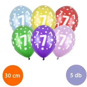 Party Lufi évszámos 5db/csomag, vegyes színekben metál 7-es