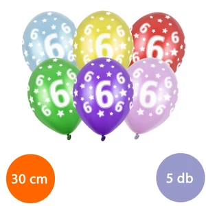 Party Lufi évszámos 5db/csomag, vegyes színekben metál 6-os