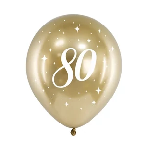 Party Lufi évszámos 80-as, 6db/csomag, arany színben 