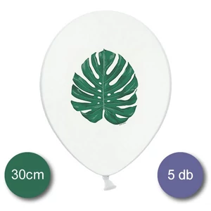 Party Lufi fehér 30cm 5db/csomag, Aloha levéllel