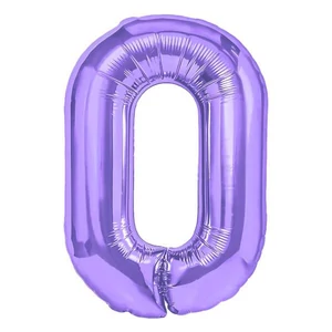 Partylufi fólia 100cm 0.szám születésnapra lila