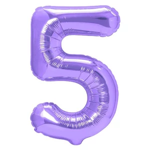Party Lufi fólia 100cm 5.szám születésnapra lila
