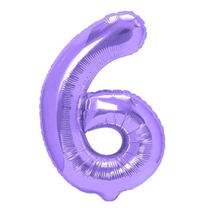 Party Lufi fólia 100cm 6.szám születésnapra lila